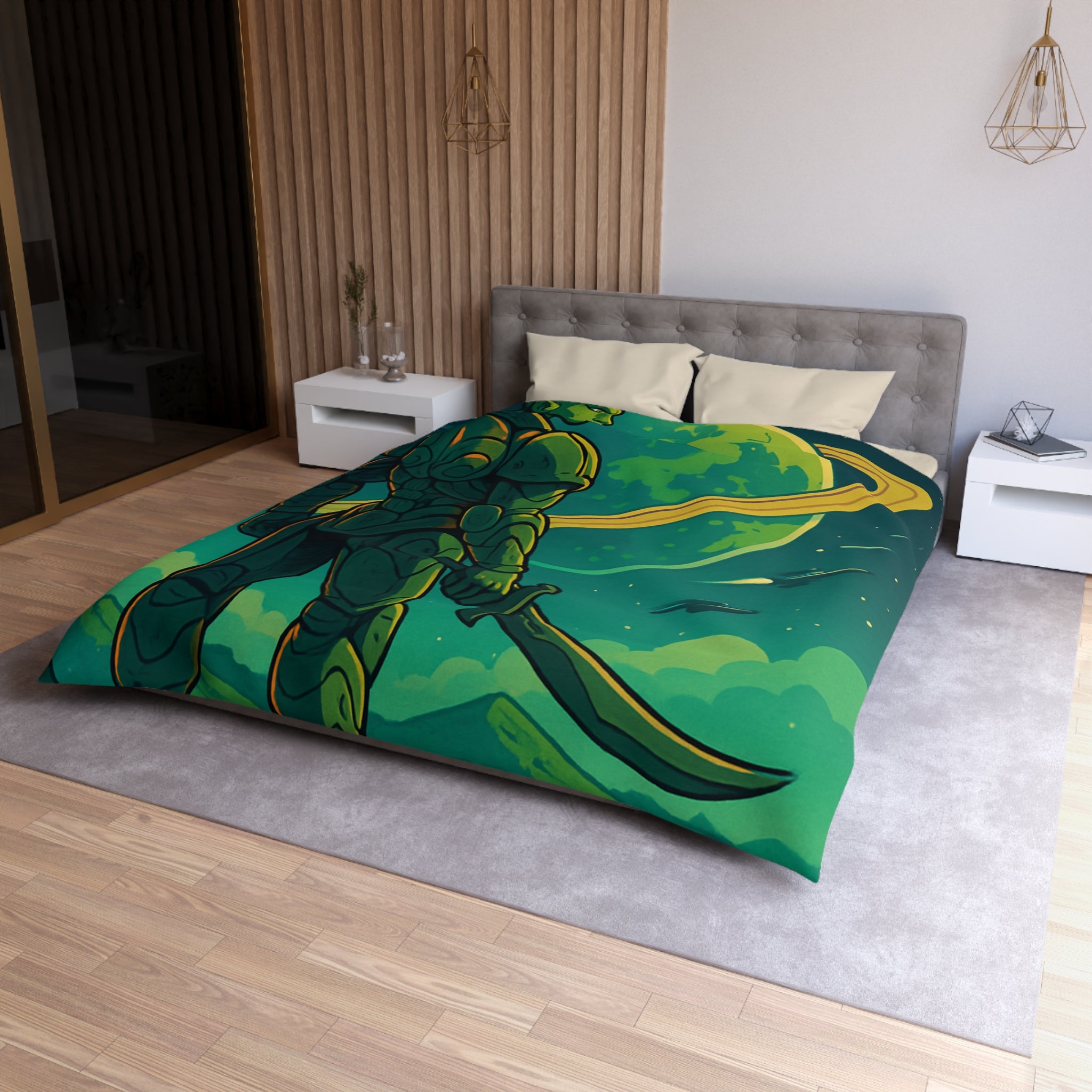 Housse de Couette Microfibre Design Artistique Moderne Décoration Chambre Confort Premium