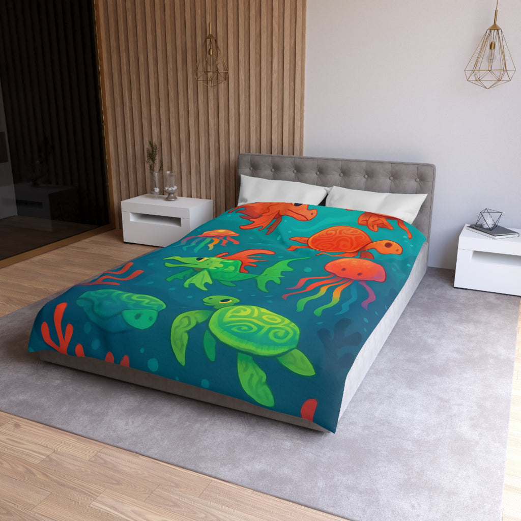 Housse de Couette Microfibre Illustration Unique Design Moderne Décoration Intérieure Raffinée