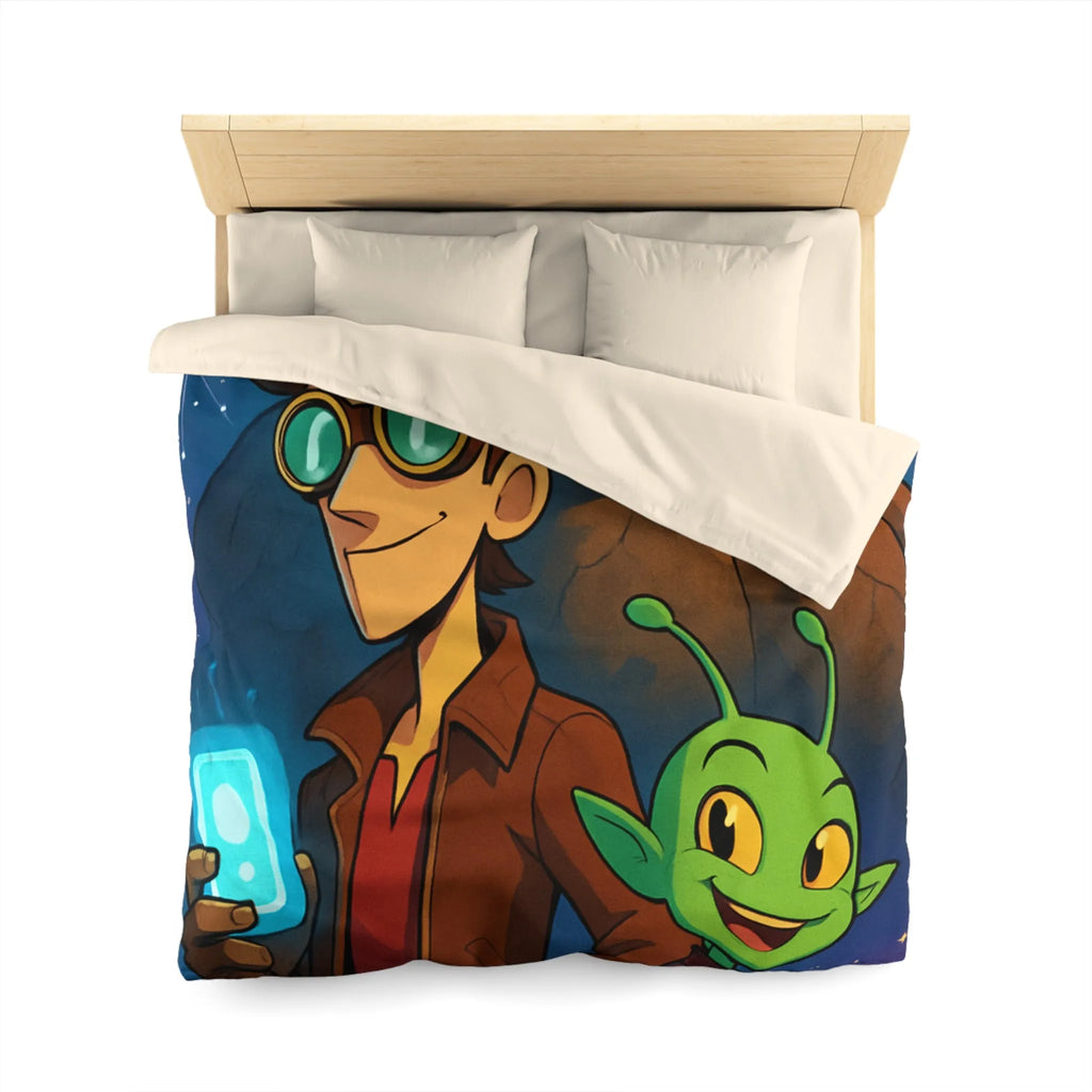 Housse de Couette Enfantine avec Personnages de Science-Fiction Stylisés et Univers Fantastique