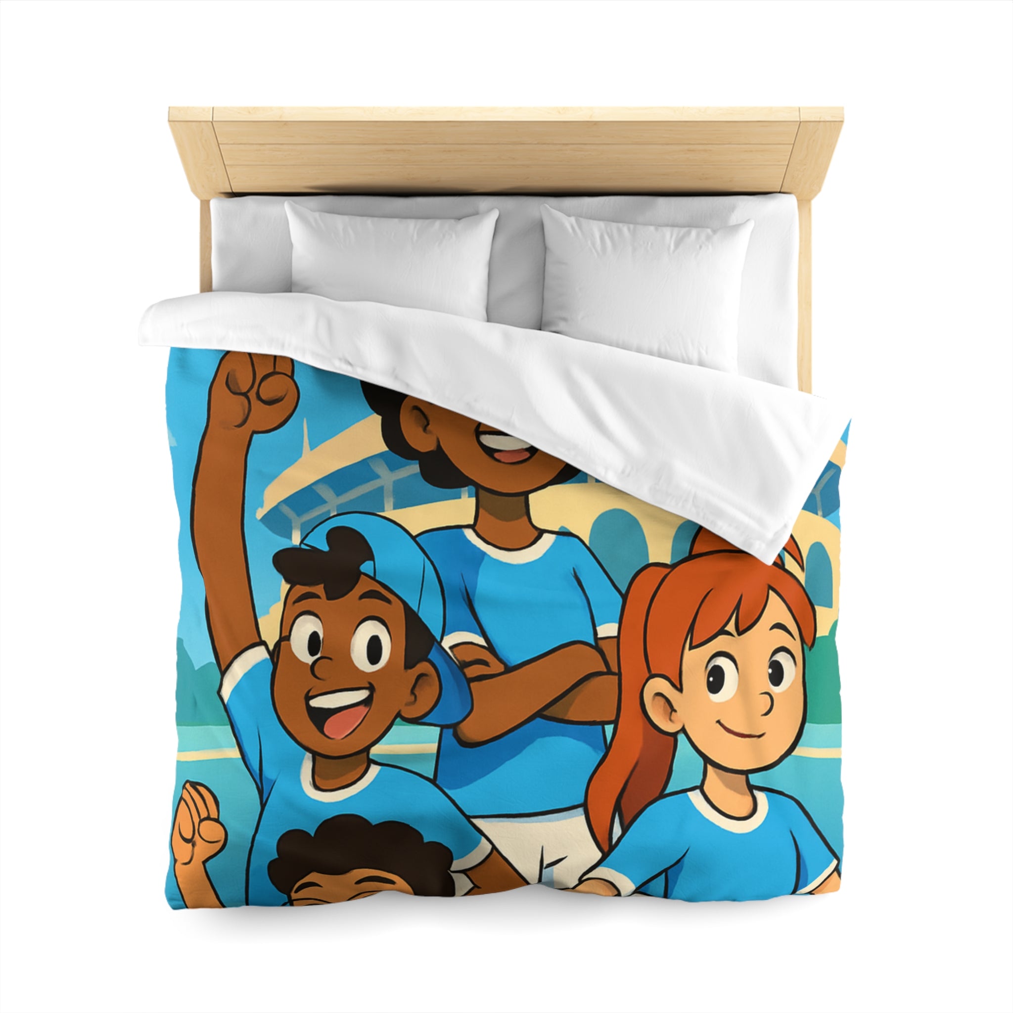 Housse de Couette Microfibre Illustration Unique Design Moderne Décoration Intérieure Raffinée