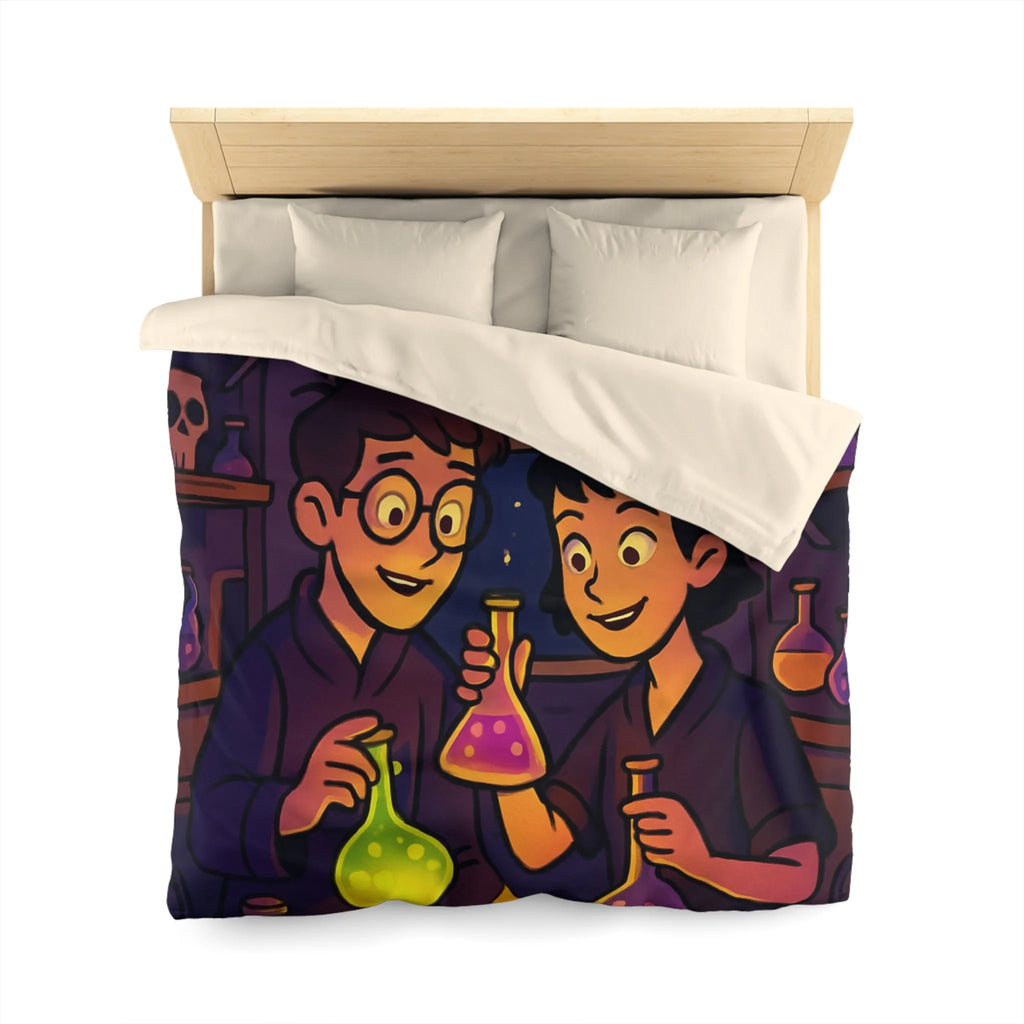 Housse de couette au design magique avec apprentis chimistes et alchimie nocturne féérique