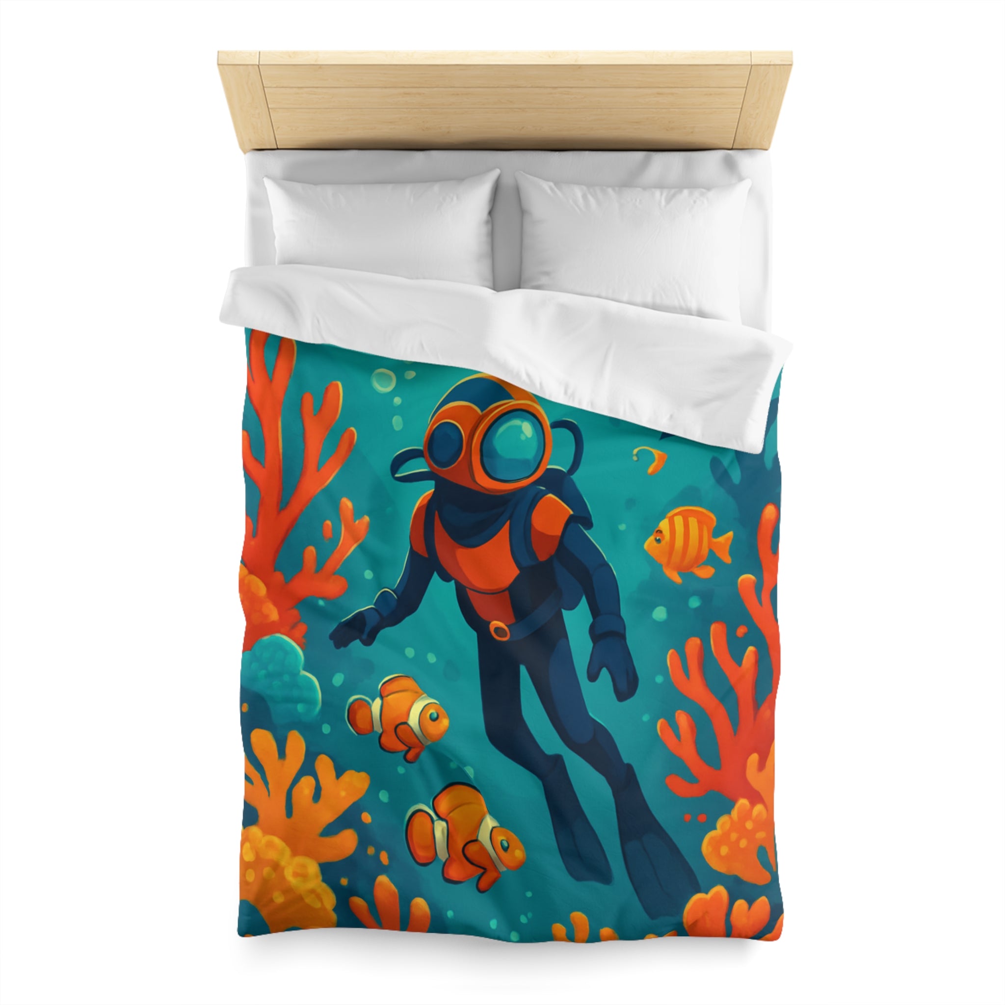 Housse de Couette Microfibre Illustration Unique Design Moderne Décoration Intérieure Raffinée