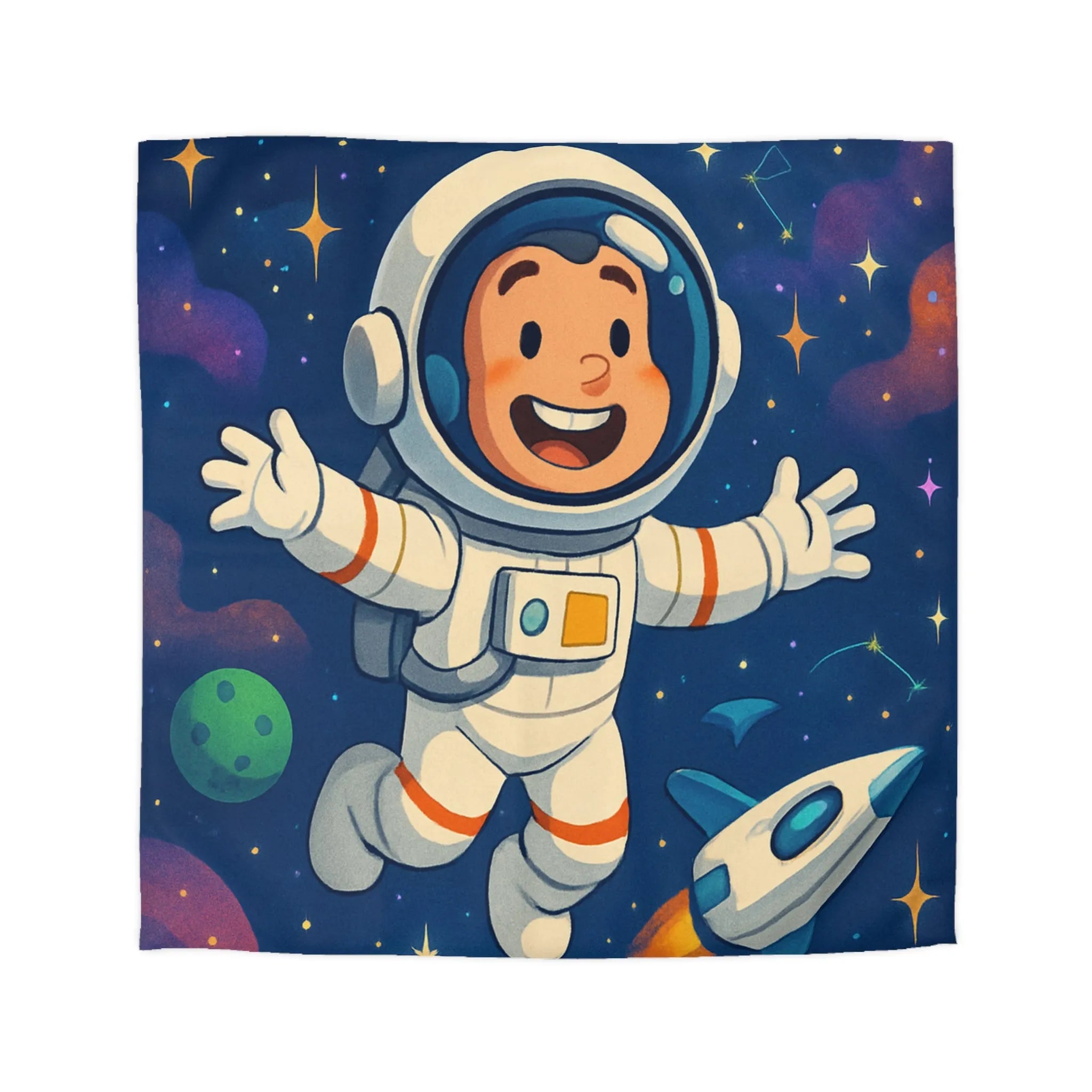 Housse de Couette Astronaute Enfantine : Voyage Interstellaire au Cœur du Cosmos
