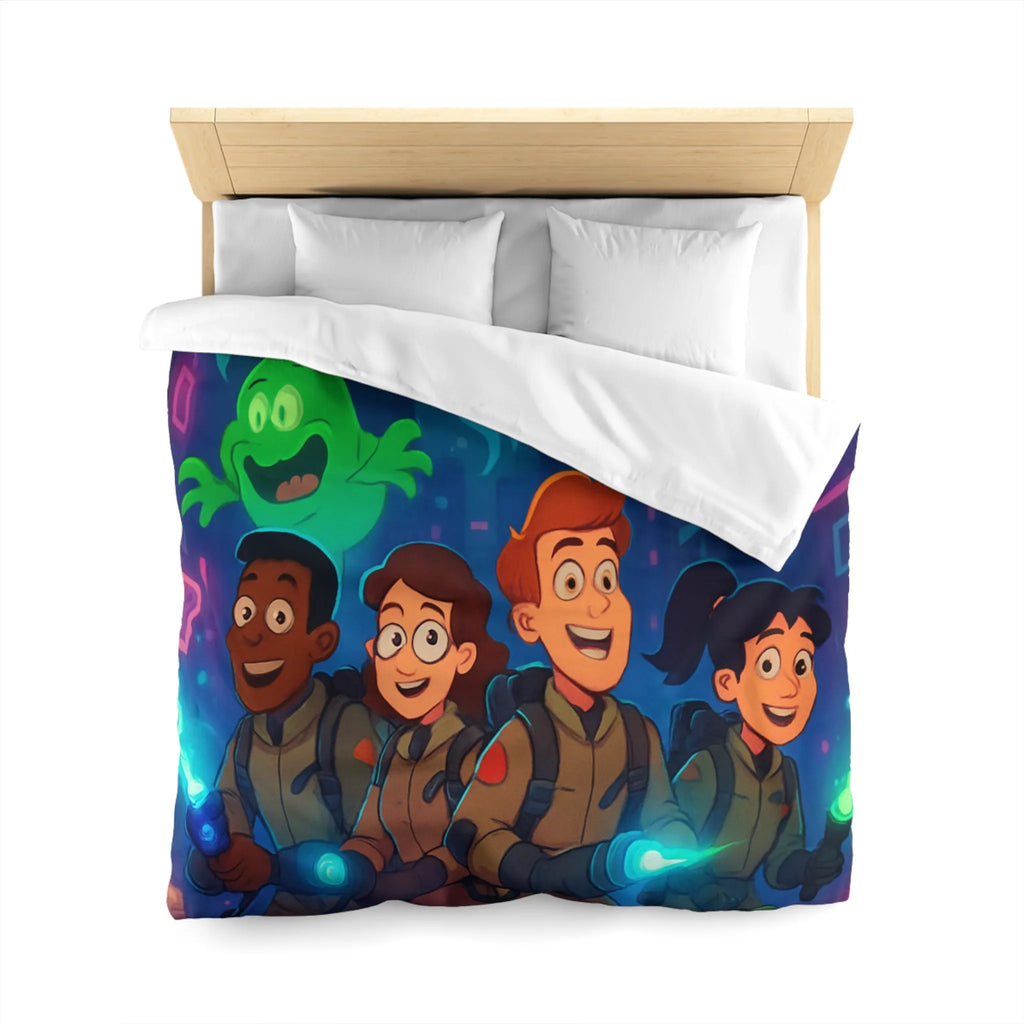 Housse de couette fantômes stylisés chasseurs de spectres pour chambre d'enfant joyeuse et colorée