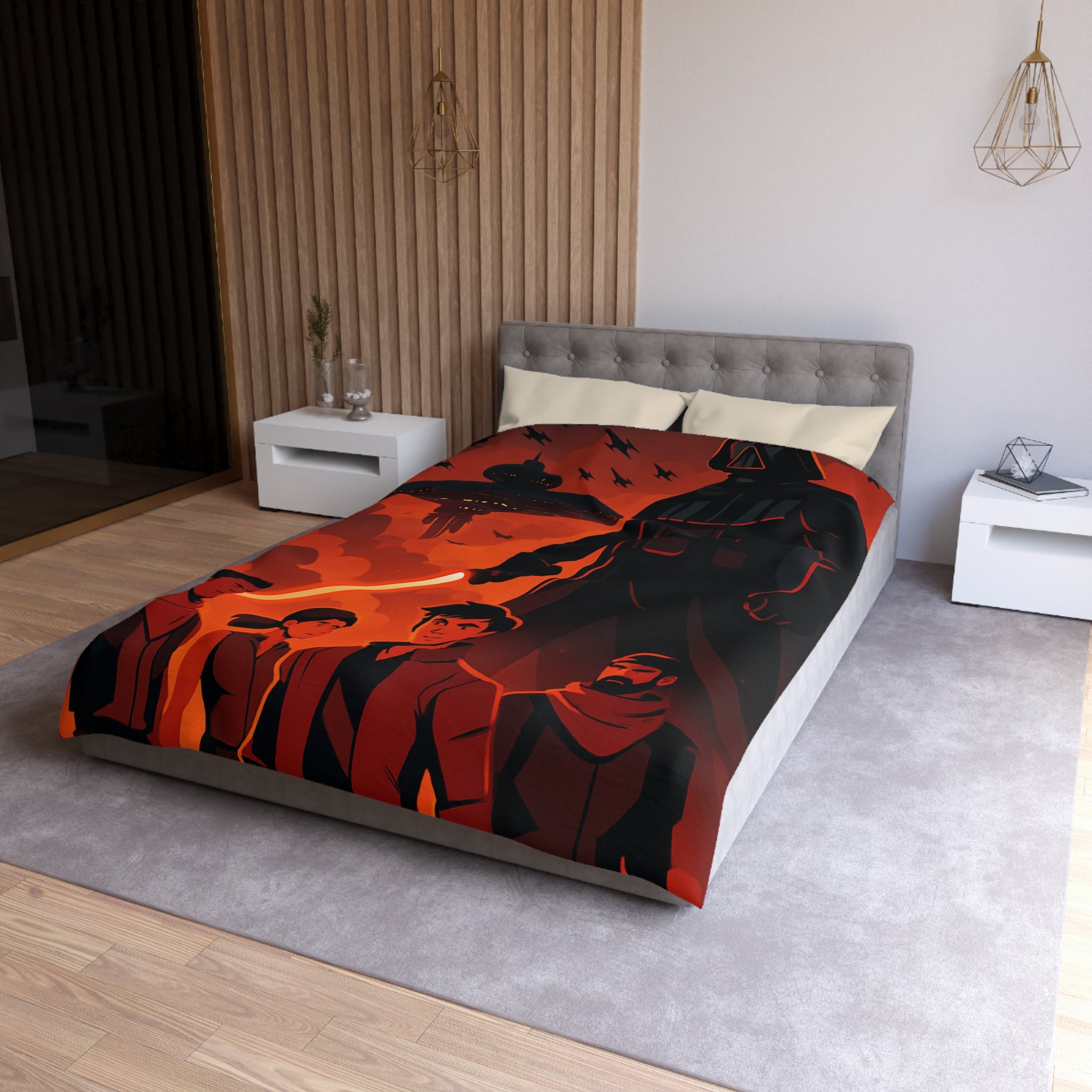 Housse de Couette Microfibre Motif Créatif Original Style Contemporain Chambre Élégante