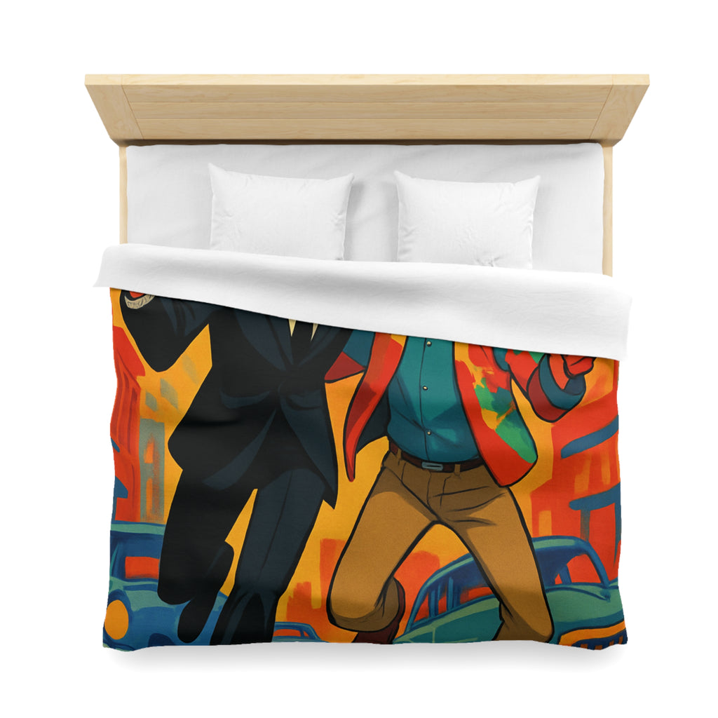 Housse de Couette Microfibre Illustration Unique Design Moderne Décoration Intérieure Raffinée