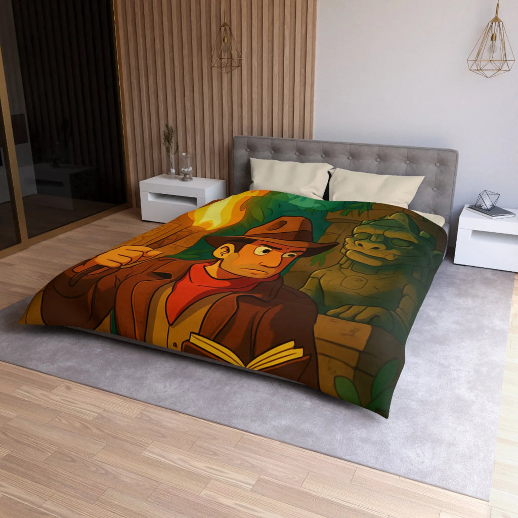 Explorez un Monde Mystérieux avec Housse de Couette Temple Ancien Inspirée de l'Aventure