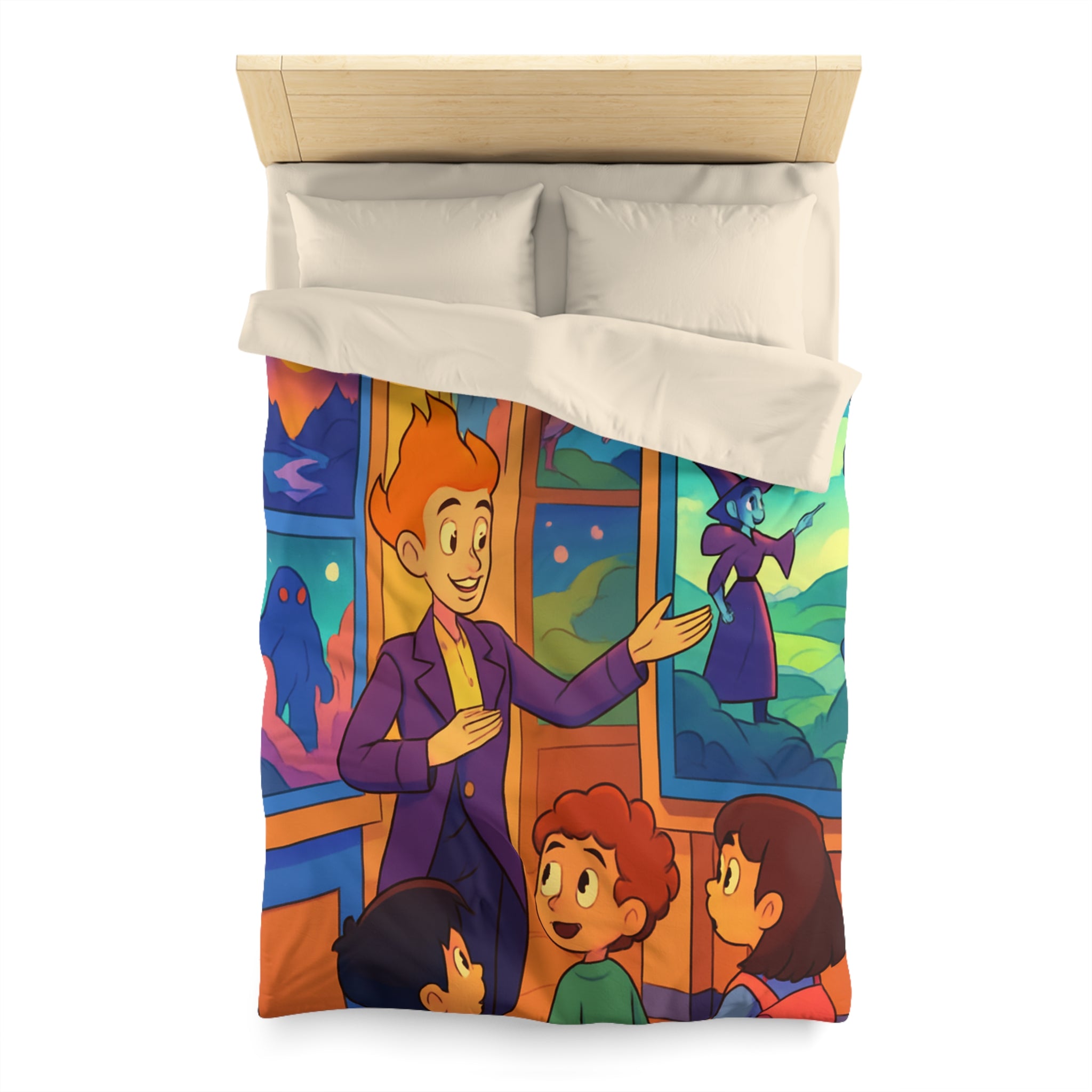 Housse de Couette Microfibre Motif Créatif Original Style Contemporain Chambre Élégante