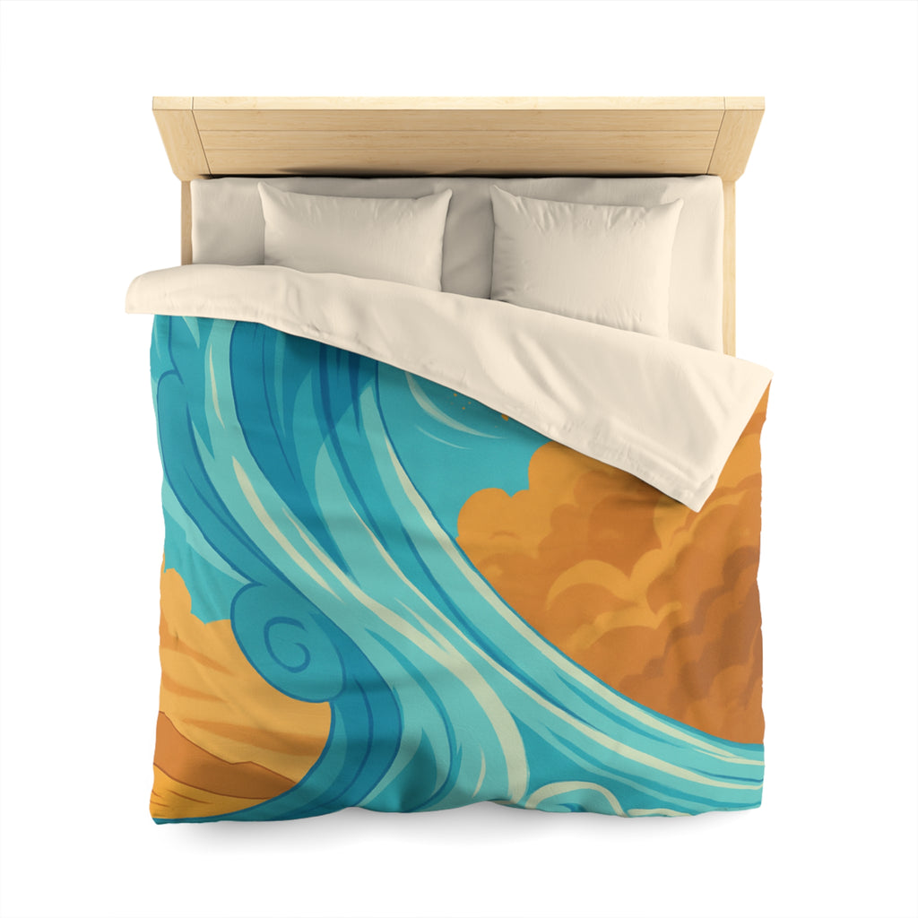 Magnifique houle turquoise dynamique avec désert doré pour chambre moderne et artistique