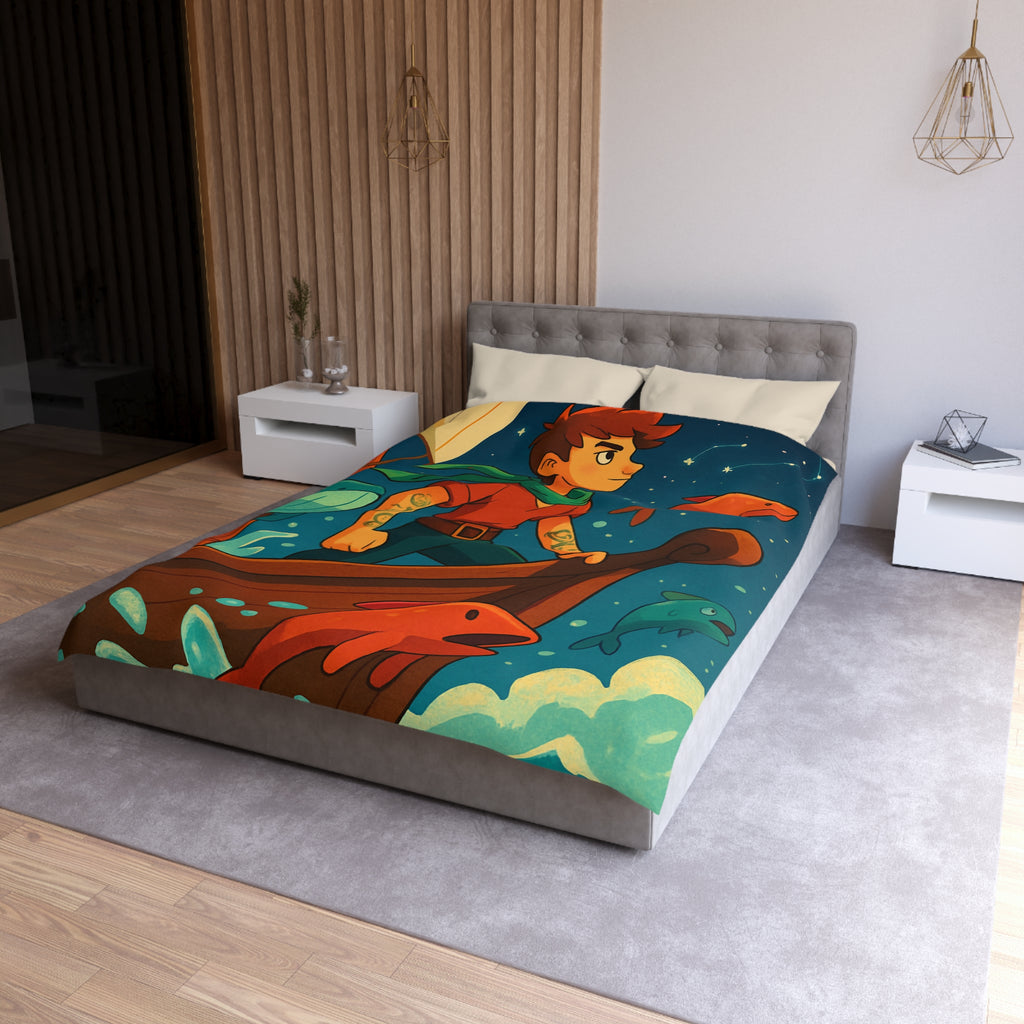 Housse de Couette Microfibre Design Artistique Moderne Décoration Chambre Confort Premium