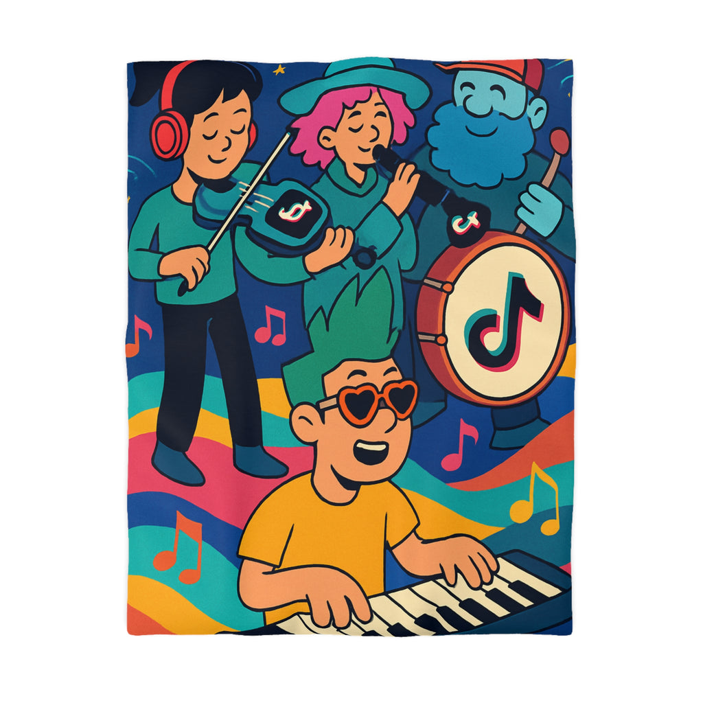 Housse de Couette Microfibre Illustration Unique Design Moderne Décoration Intérieure Raffinée