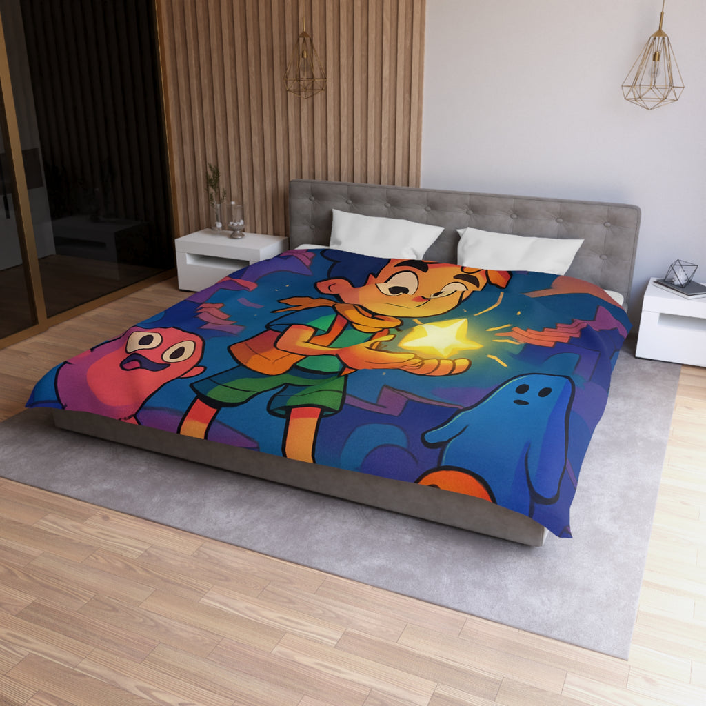 Housse de Couette Microfibre Motif Créatif Original Style Contemporain Chambre Élégante