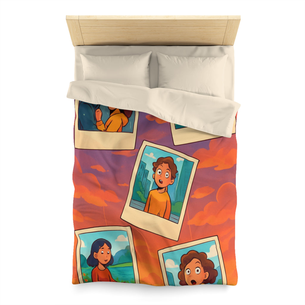 Housse de Couette Microfibre Motif Créatif Original Style Contemporain Chambre Élégante