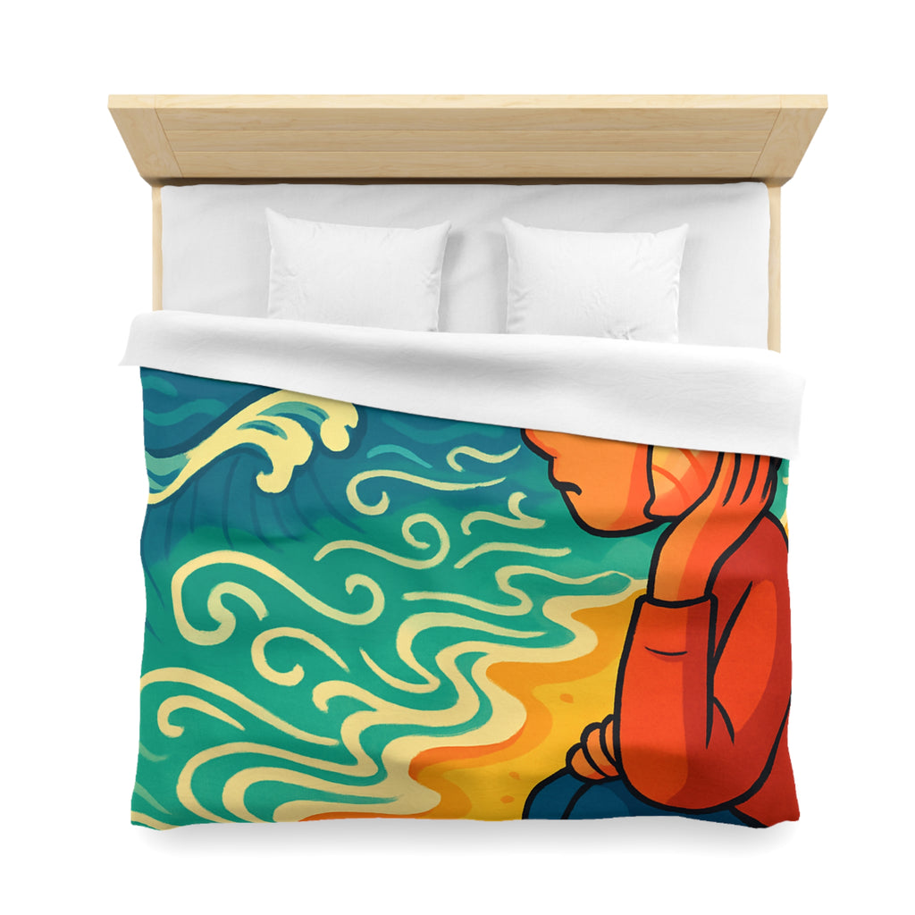 Housse de Couette Microfibre Design Artistique Moderne Décoration Chambre Confort Premium