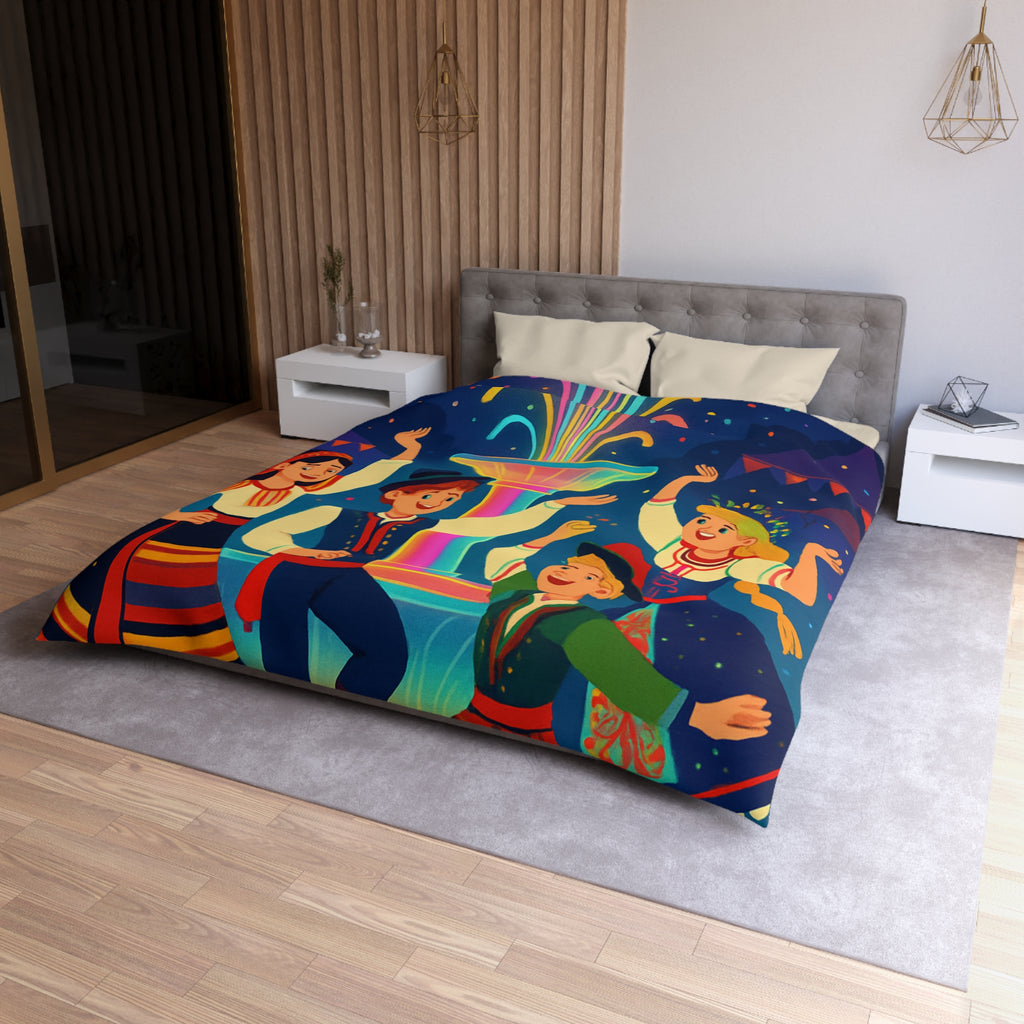 Housse de Couette Microfibre Illustration Unique Design Moderne Décoration Intérieure Raffinée