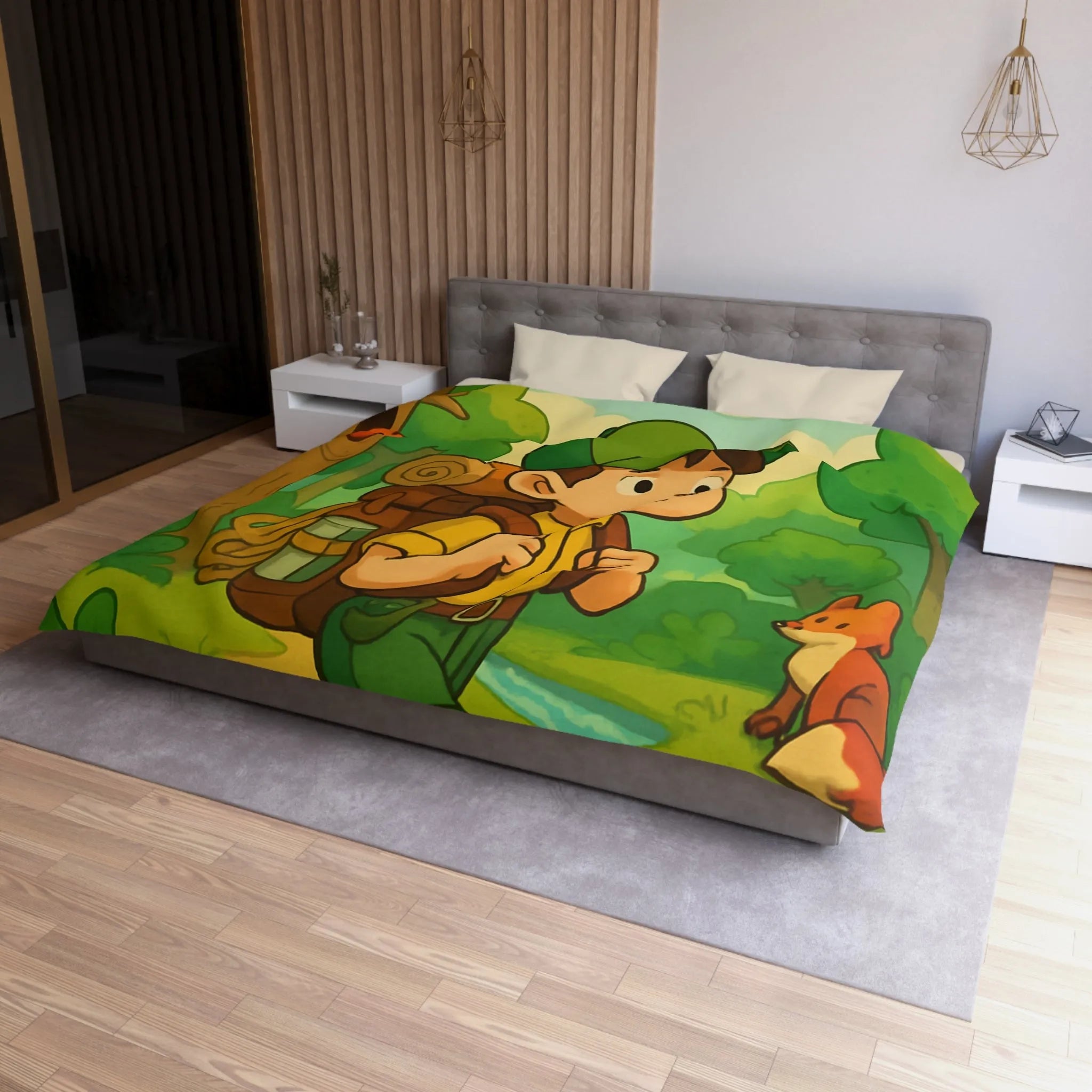 Housse de Couette Enfant Forêt Aventure Animaux Ciel Rêveur Exploration Nature