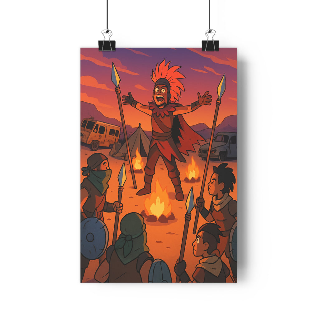 Poster décoratif héroïque désert dramatique sombre aventurier salon chambre bureau illustration guerrier armure qualité