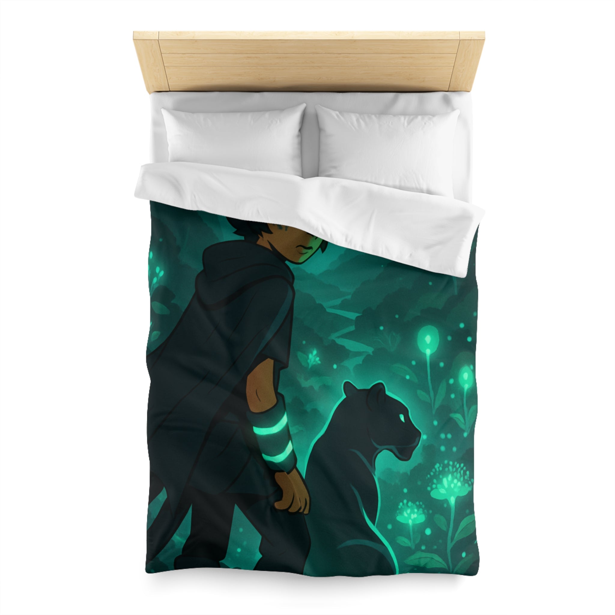 Housse de Couette Microfibre Illustration Unique Design Moderne Décoration Intérieure Raffinée