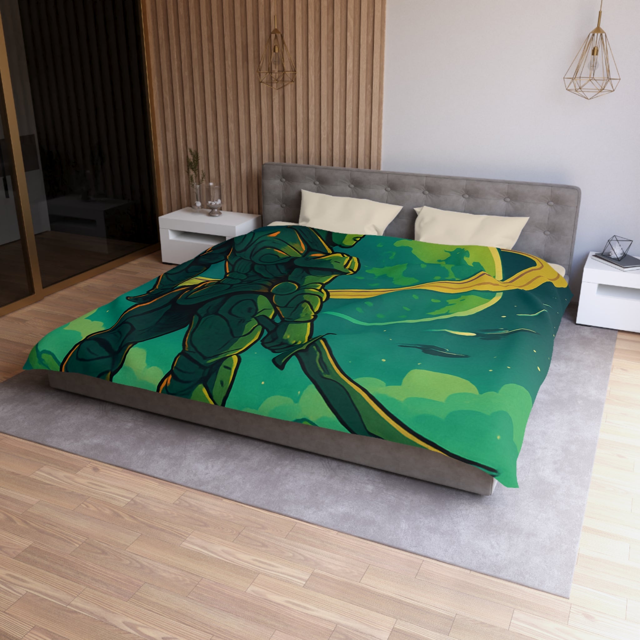 Housse de Couette Microfibre Design Artistique Moderne Décoration Chambre Confort Premium