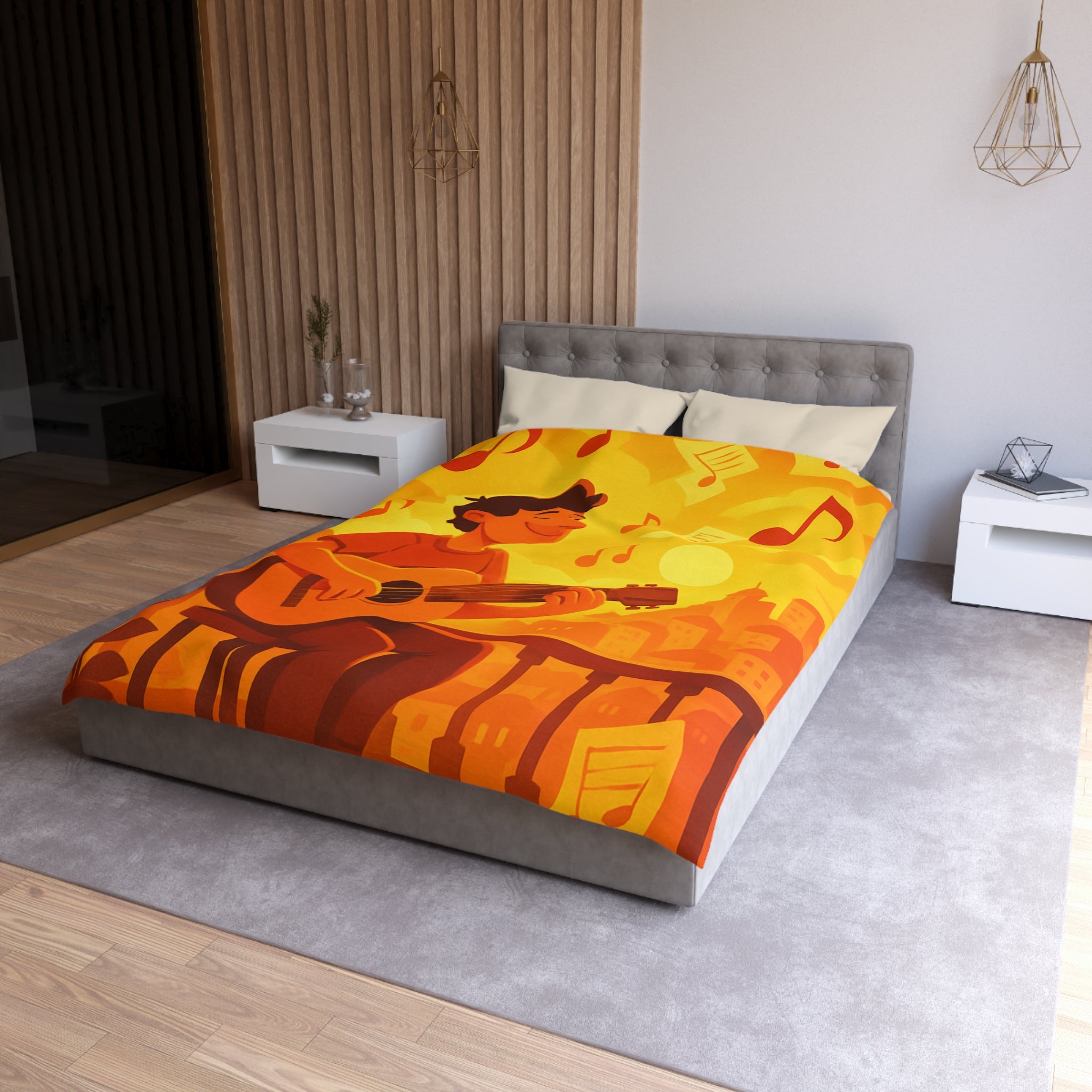 Housse de Couette Microfibre Motif Créatif Original Style Contemporain Chambre Élégante