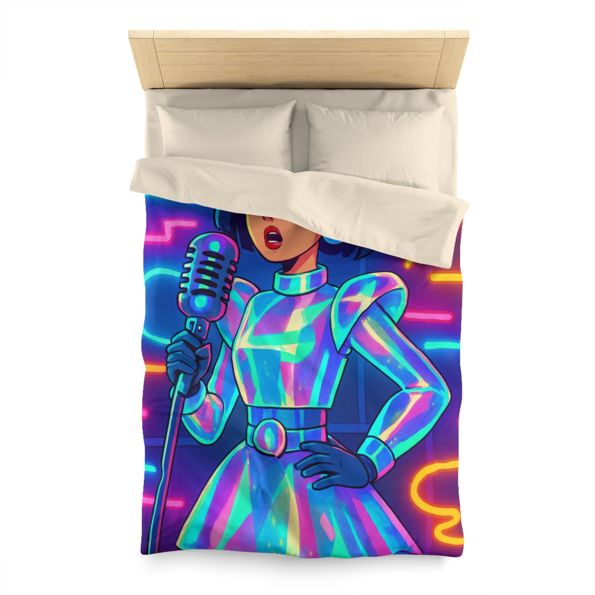 Housse de Couette Microfibre Design Artistique Moderne Décoration Chambre Confort Premium