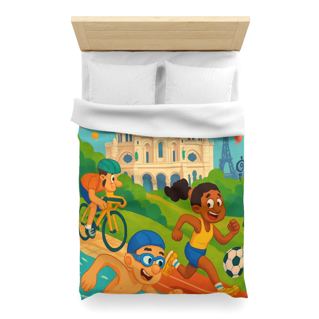 Housse de Couette Microfibre Illustration Unique Design Moderne Décoration Intérieure Raffinée