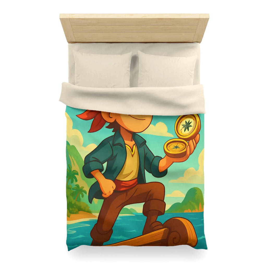 Aventurier intrépide sur un bateau avec une boussole en quête de trésors maritimes