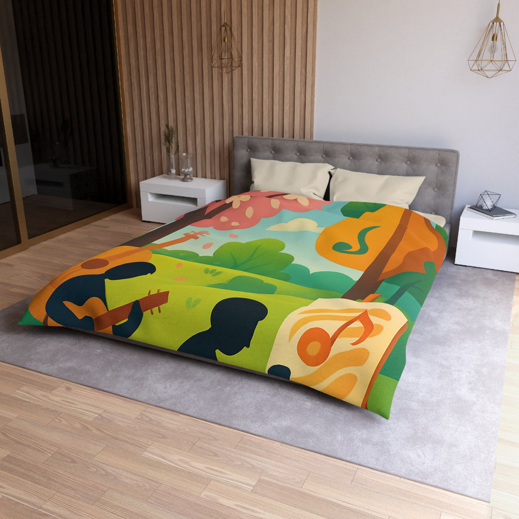Housse de Couette Microfibre Design Artistique Moderne Décoration Chambre Confort Premium