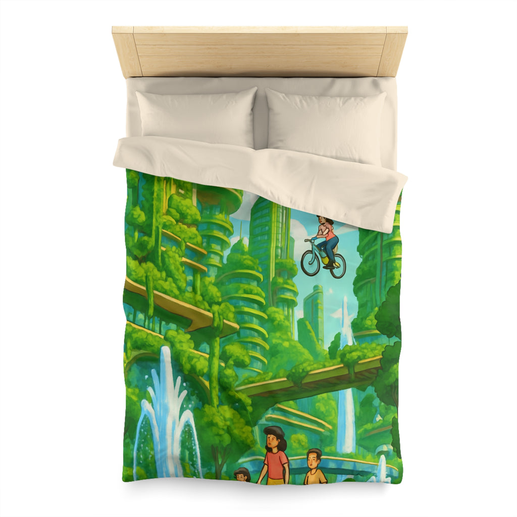 Housse de Couette Microfibre Design Artistique Moderne Décoration Chambre Confort Premium