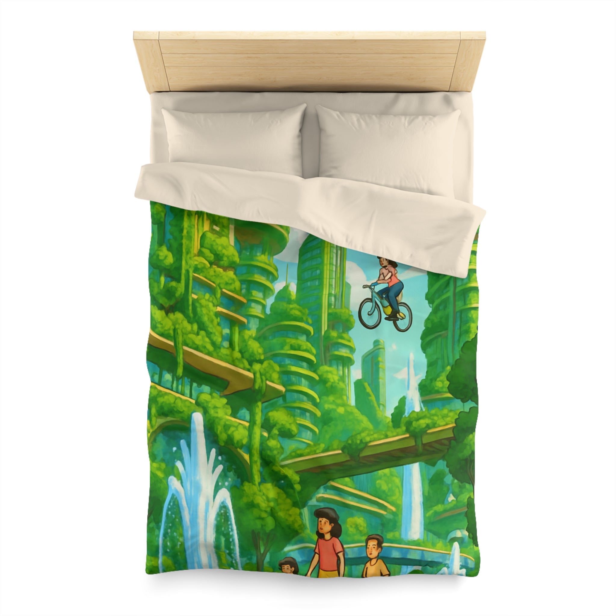 Housse de Couette Microfibre Design Artistique Moderne Décoration Chambre Confort Premium