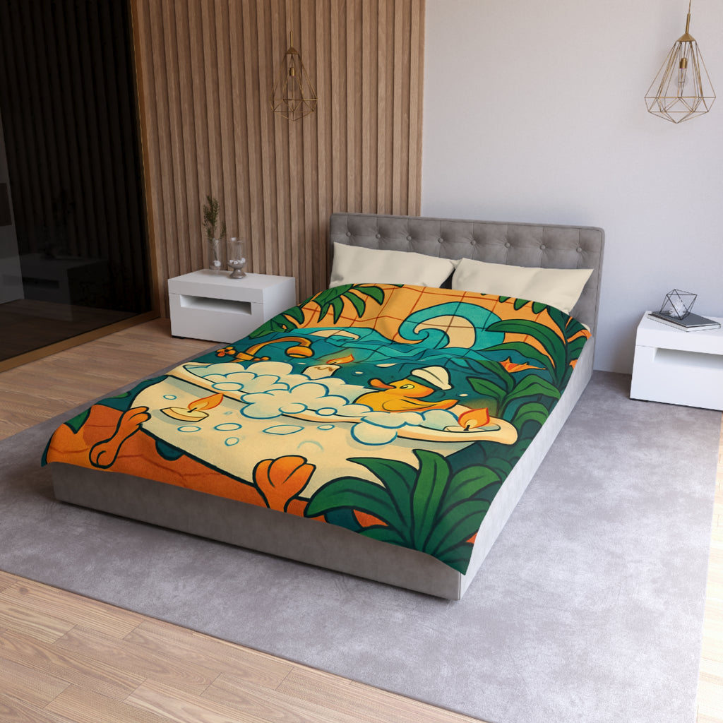 Housse de Couette Microfibre Design Artistique Moderne Décoration Chambre Confort Premium