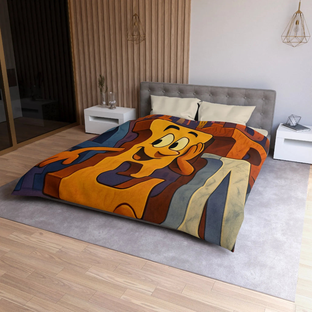 Housse de Couette Microfibre Art Graphique Contemporain Style Décoratif Chambre Tendance