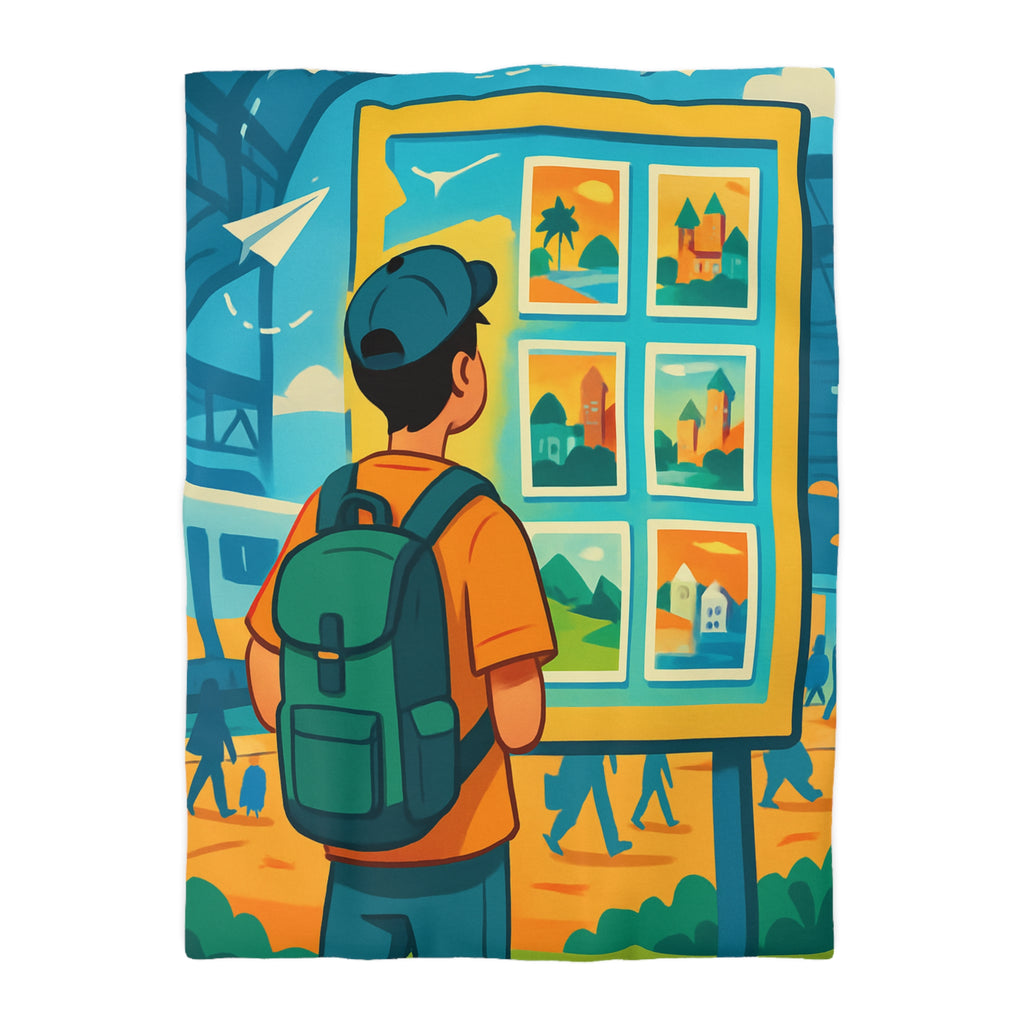 Housse de Couette Microfibre Design Artistique Moderne Décoration Chambre Confort Premium