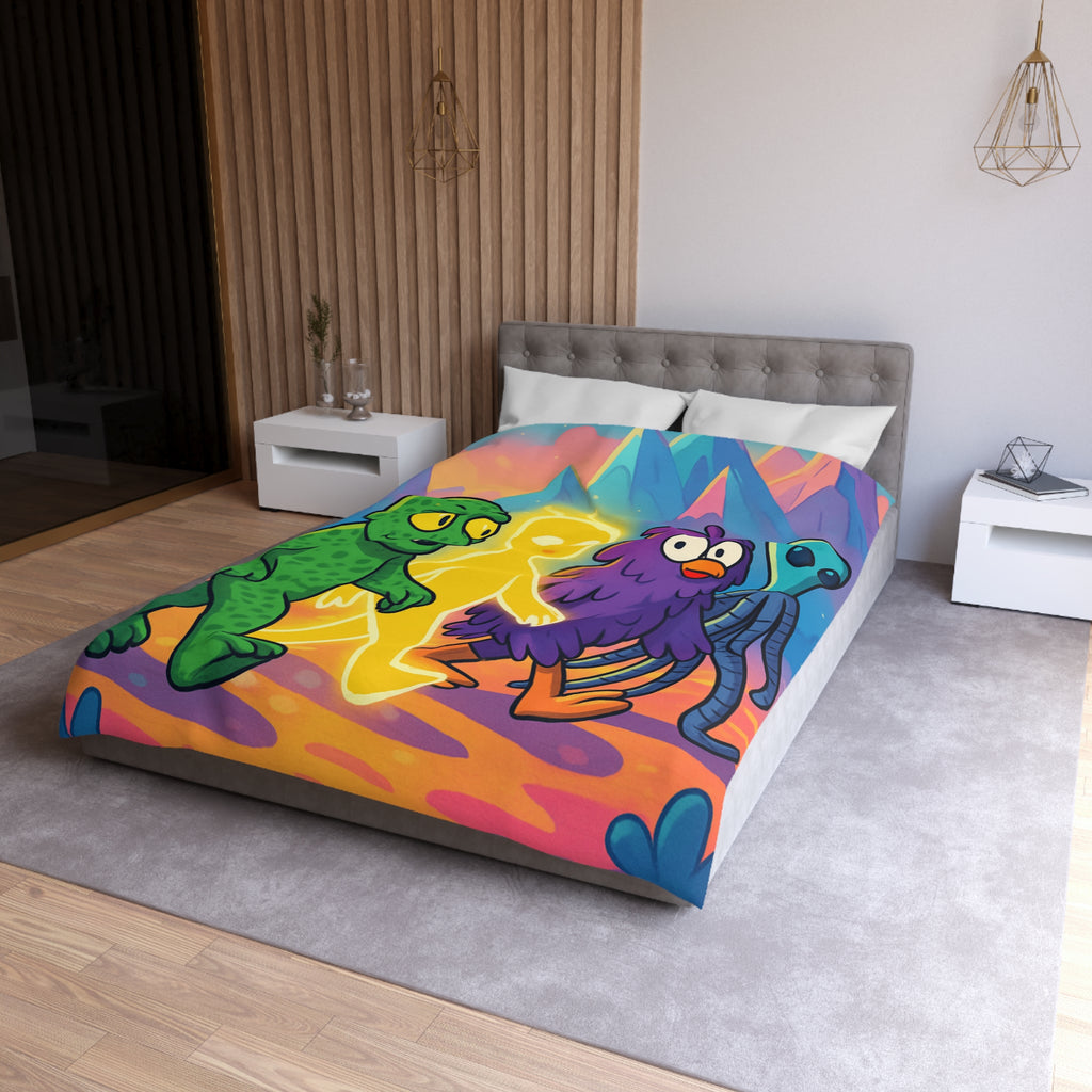 Housse de Couette Microfibre Design Artistique Moderne Décoration Chambre Confort Premium