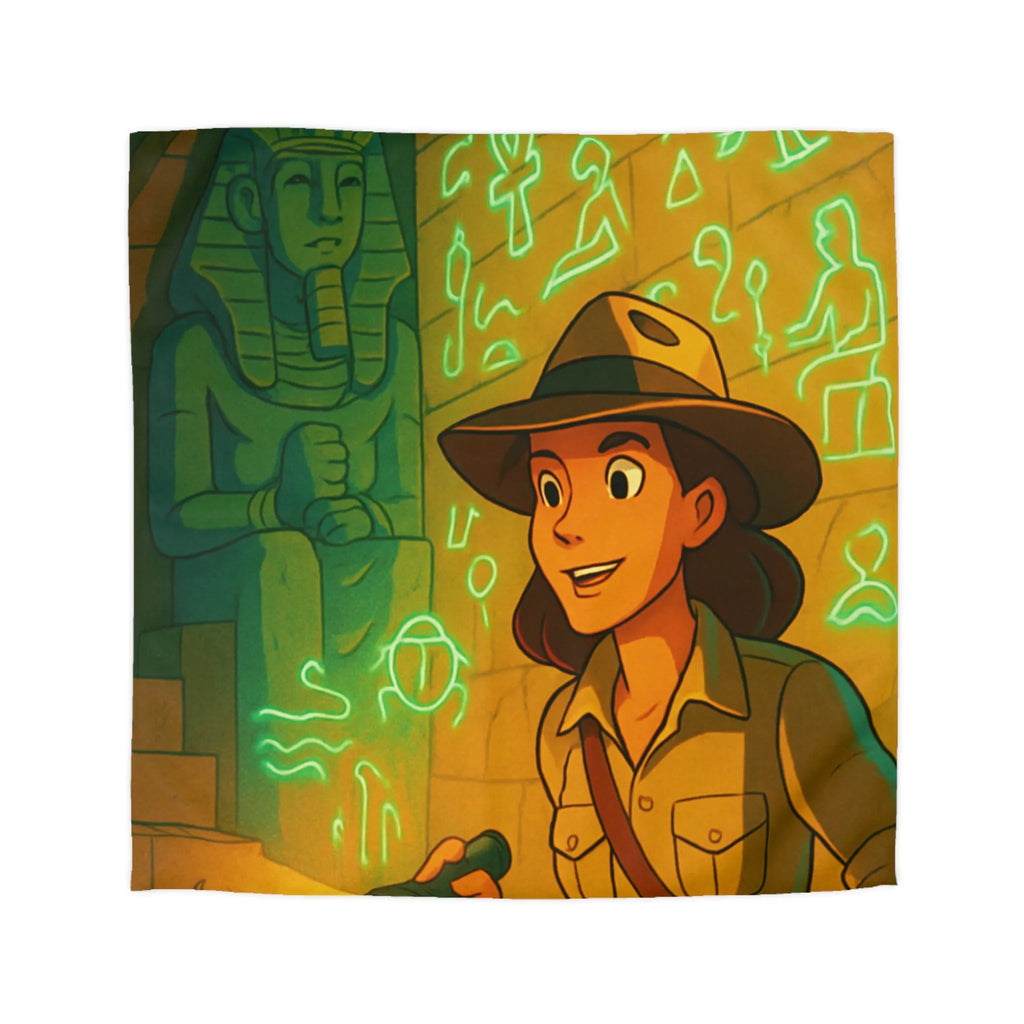 Housse de Couette Aventure Archéologique: Explorer des Hiéroglyphes dans une Pyramide Égyptienne Mystérieuse