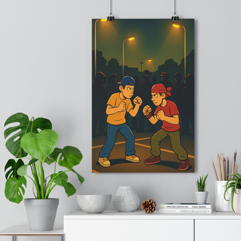 Poster décoratif anime jaune rouge intense dramatique chambre salon bureau ambiance artistique moderne qualité