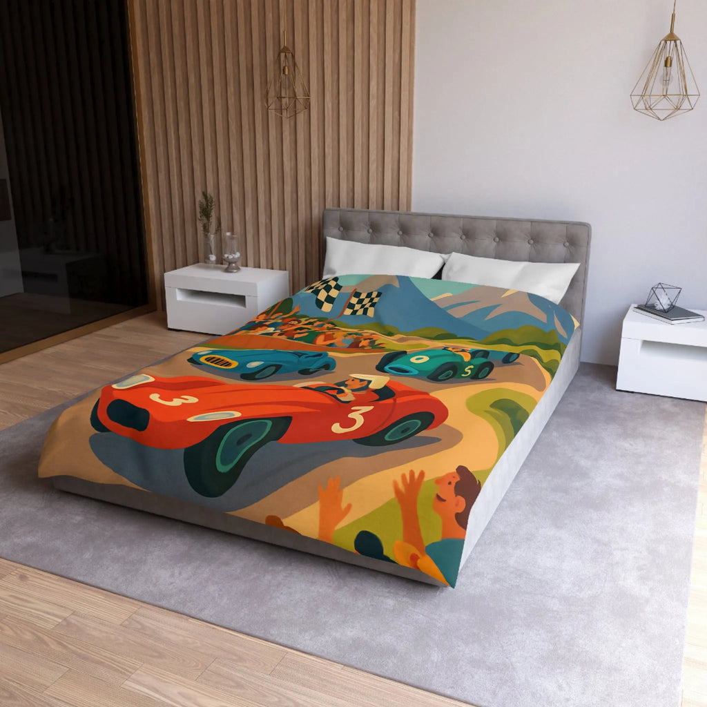 Housse de Couette Microfibre Art Graphique Contemporain Style Décoratif Chambre Tendance