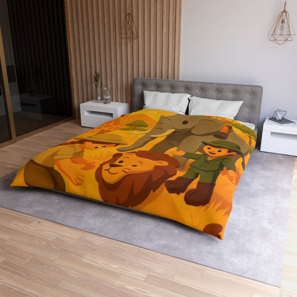 Safari Coloré pour Enfants avec Animaux Amicaux dans la Savane Dorée et Ensoleillée