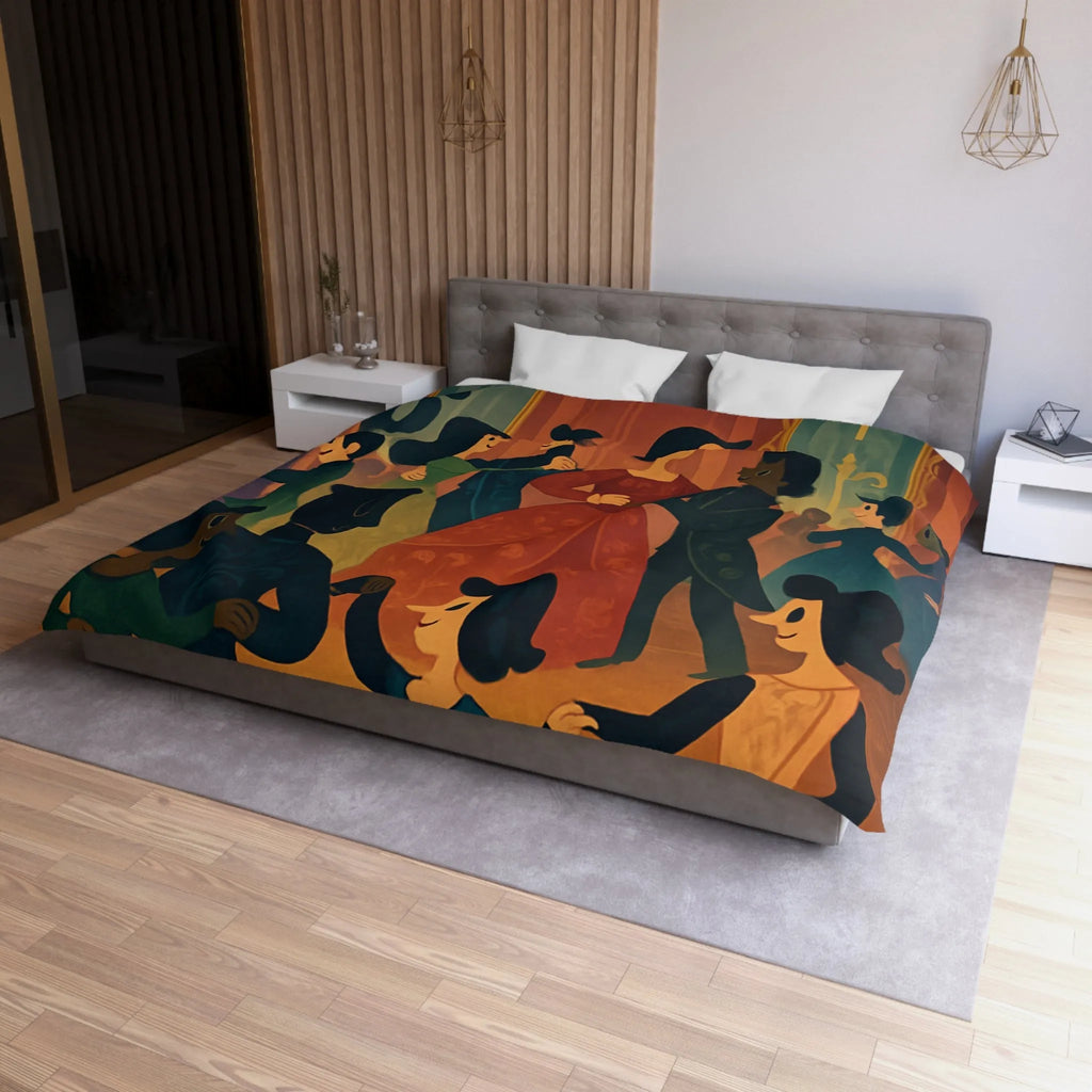 Élégant Bal de l'Époque Romantique dans une Splendeur de Couleurs Chaudes et Riche