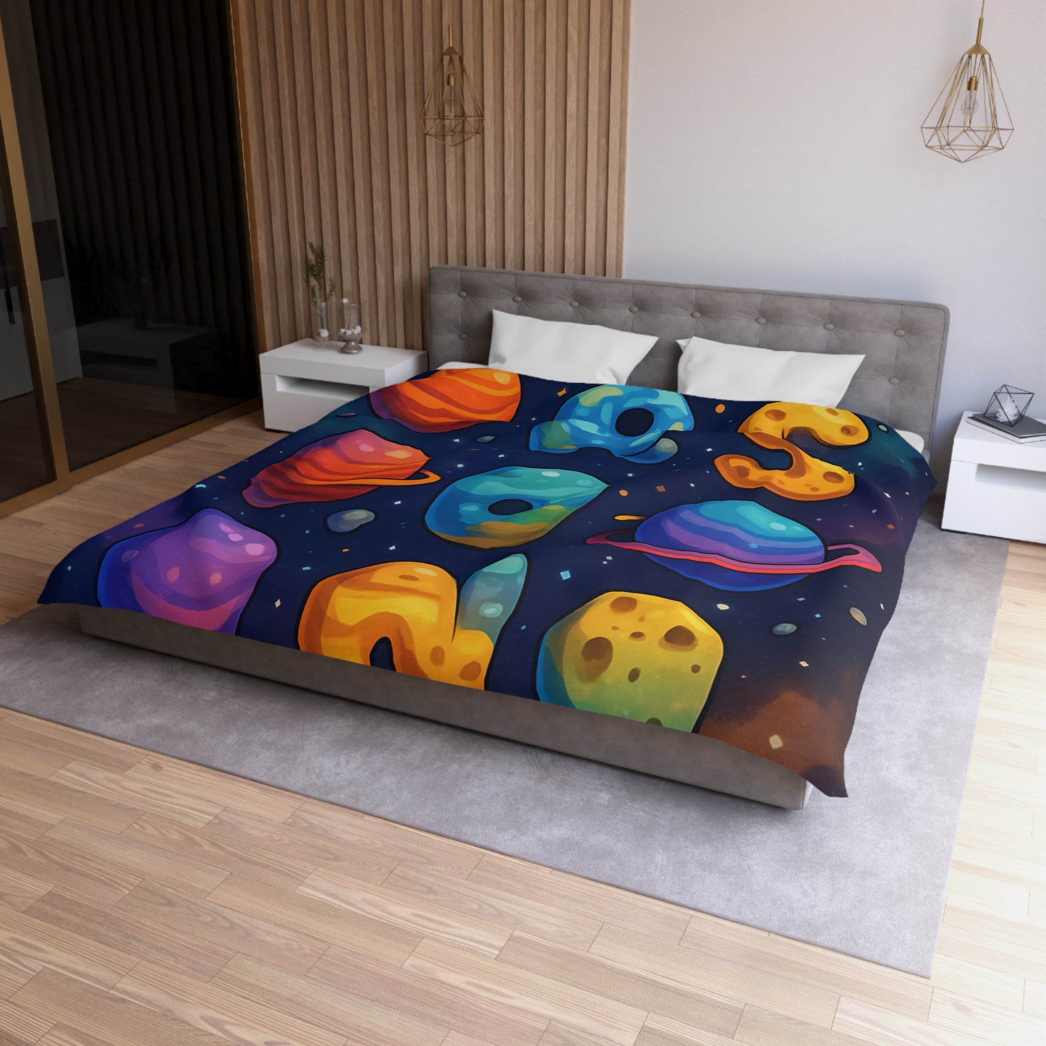 Housse de Couette Microfibre Design Artistique Moderne Décoration Chambre Confort Premium