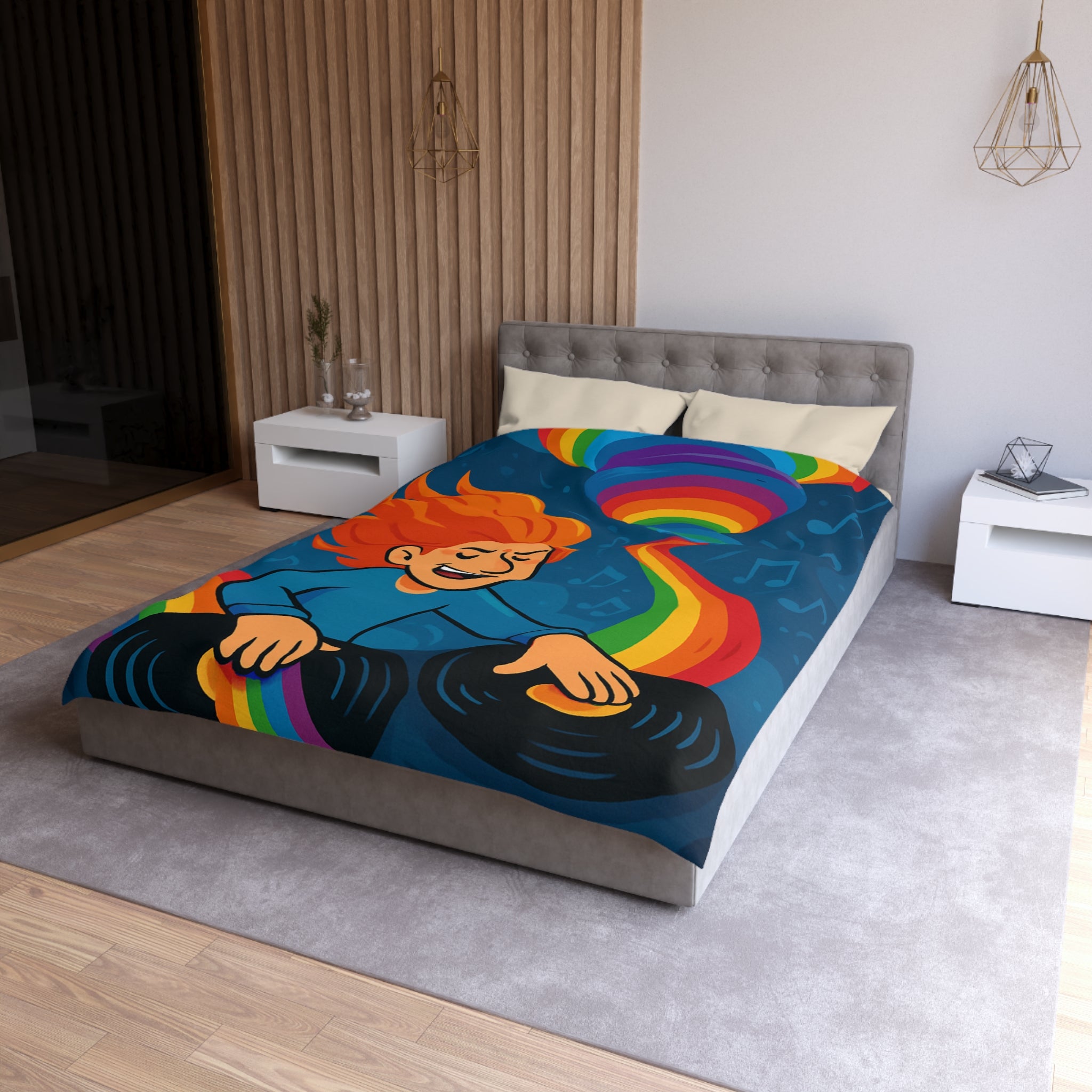 Housse de Couette Microfibre Design Artistique Moderne Décoration Chambre Confort Premium