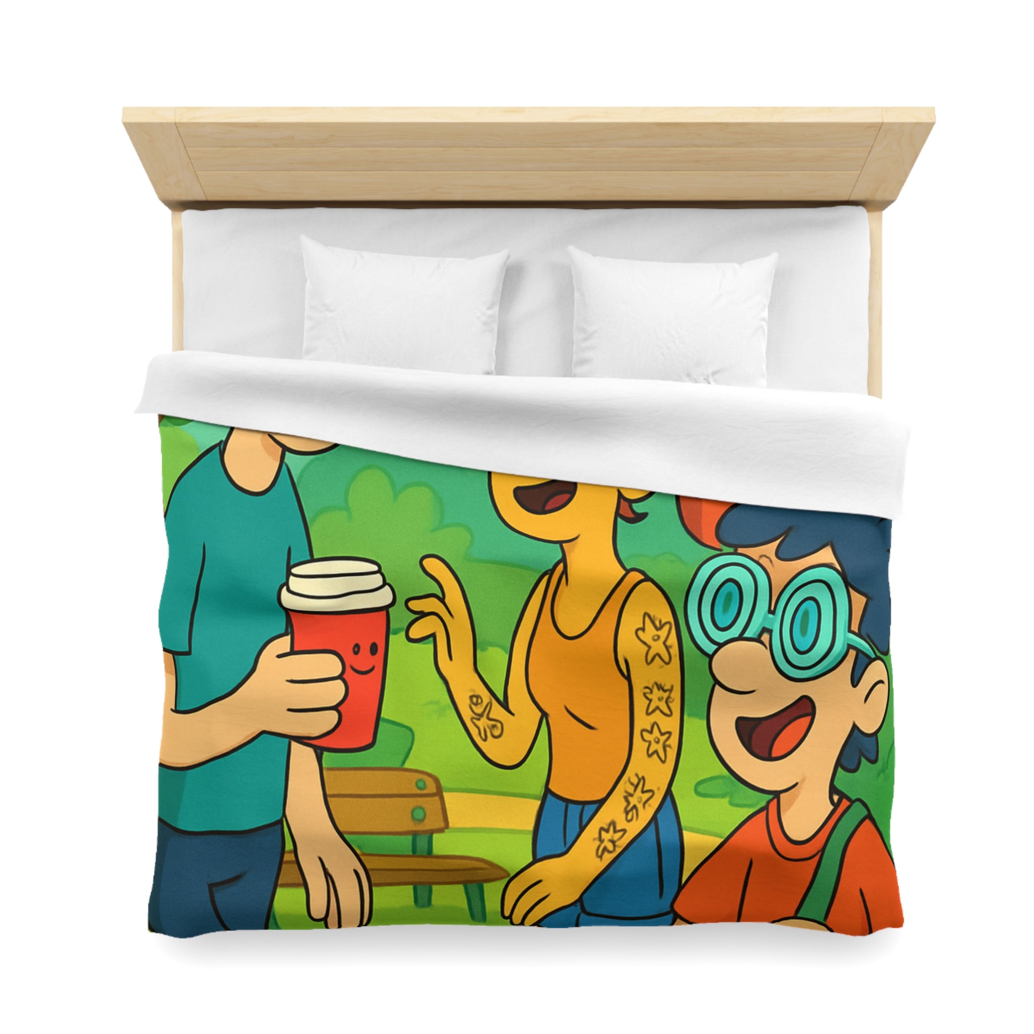 Housse de Couette Microfibre Illustration Unique Design Moderne Décoration Intérieure Raffinée