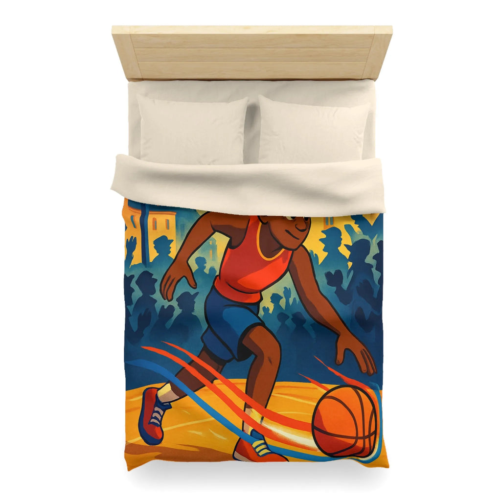 Housse de Couette Enfant Basket Rue Illustration Vibrante Style Bande Dessinée Jeune Esprit