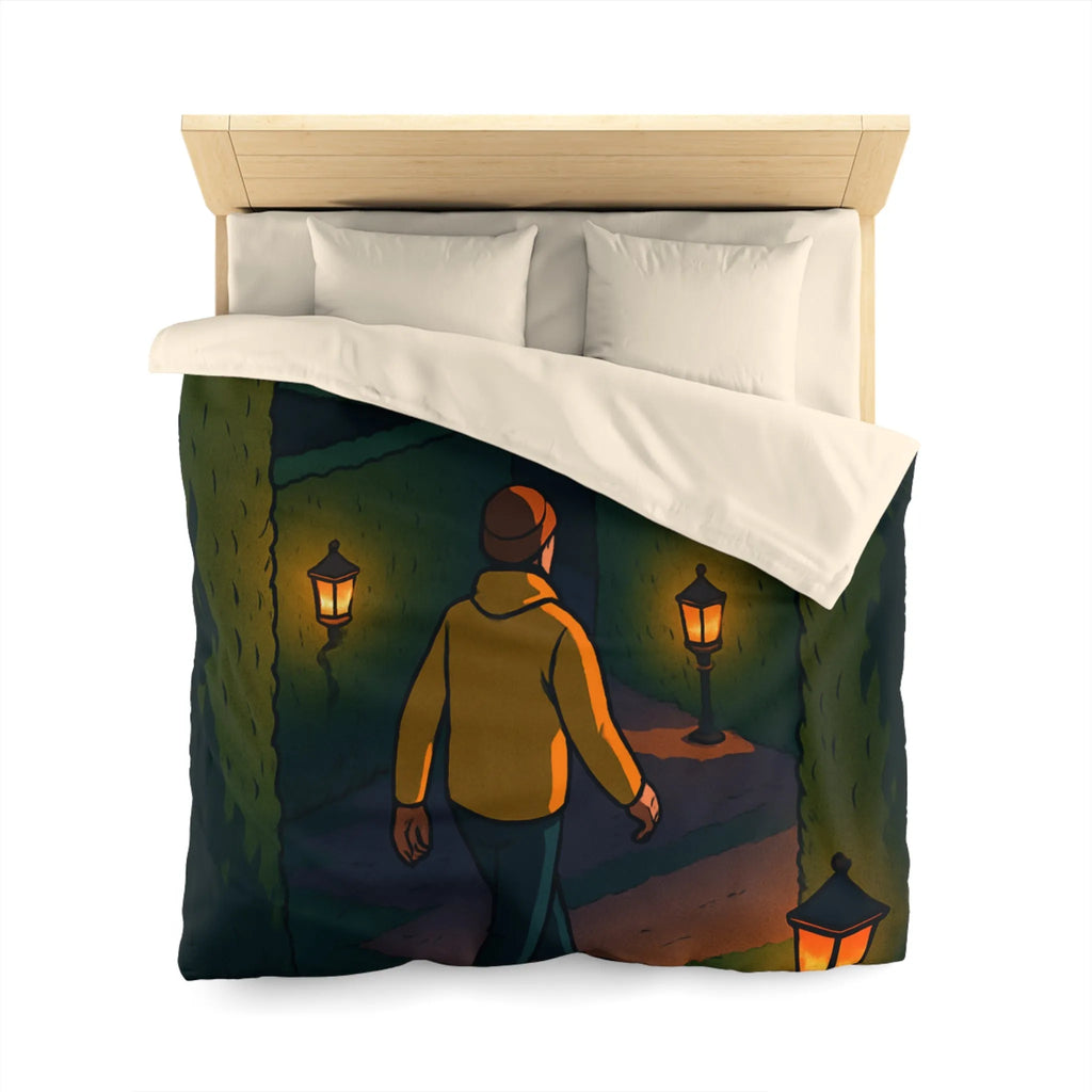 Explorez un jardin de mystère avec éclairage chaleureux pour vos rêves nocturnes