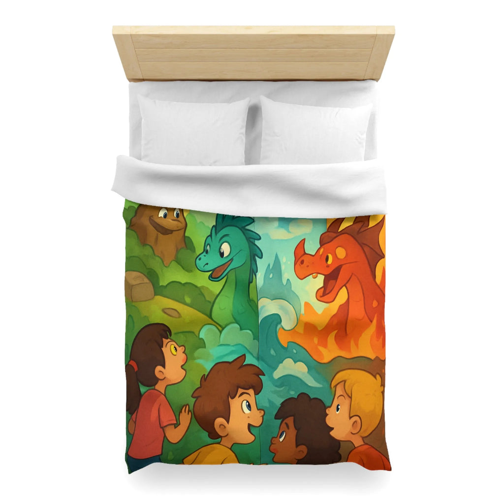 Housse de Couette Enfant Dragon Pegasus Forêt Féerie Animé Décor Magique Nature