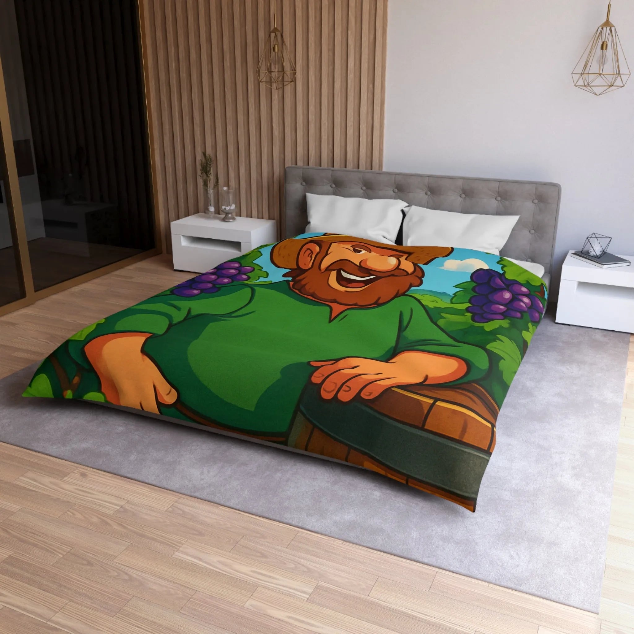 Housse de Couette Microfibre Art Graphique Contemporain Style Décoratif Chambre Tendance