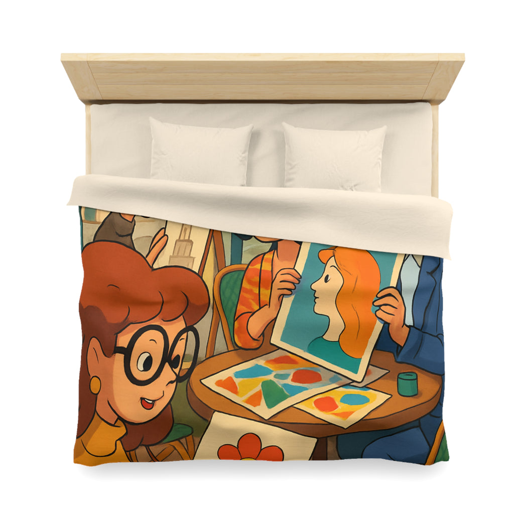 Housse de Couette Microfibre Illustration Unique Design Moderne Décoration Intérieure Raffinée