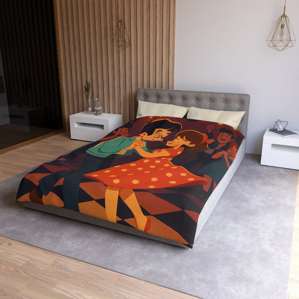 Housse de Couette Microfibre Art Graphique Contemporain Style Décoratif Chambre Tendance