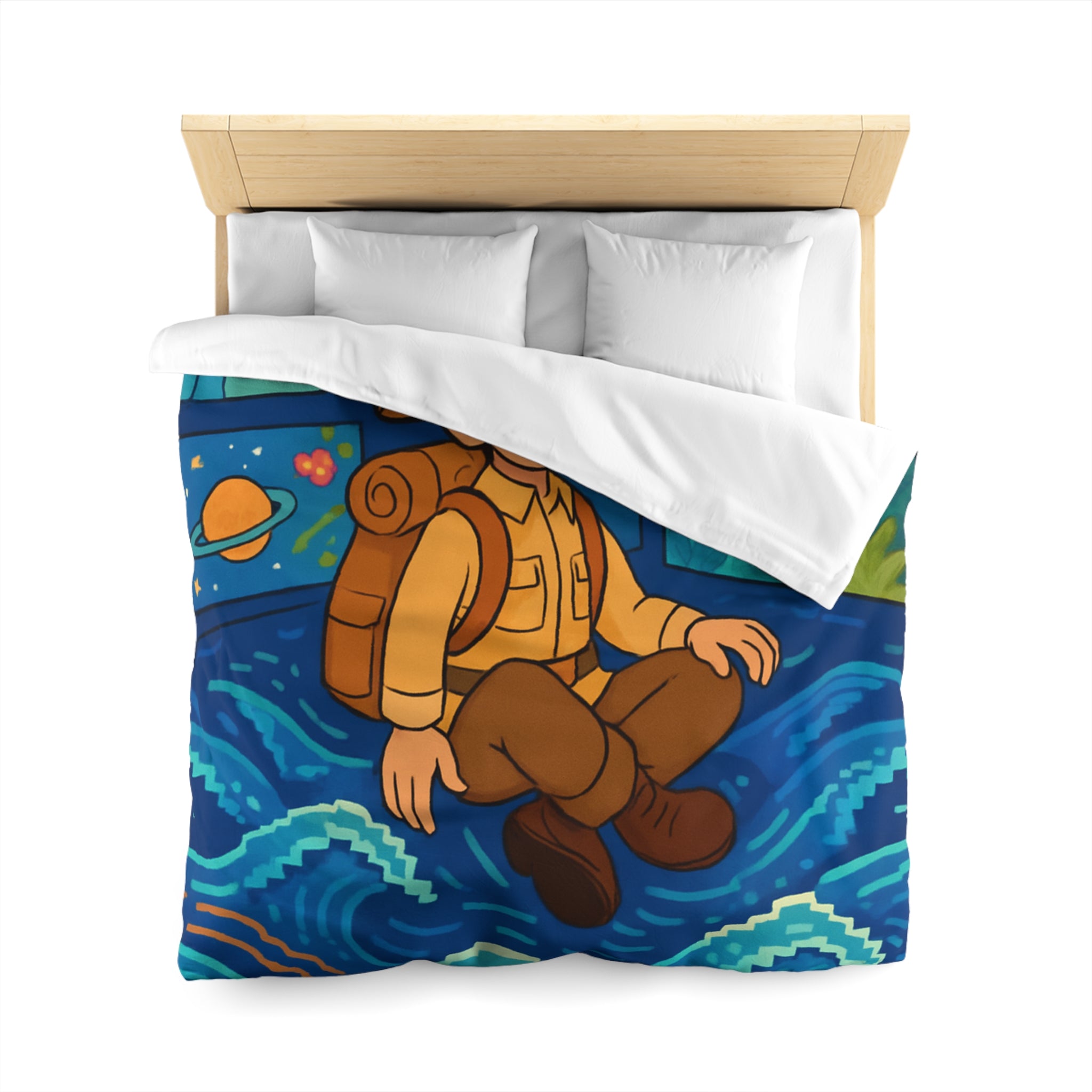 Housse de Couette Microfibre Illustration Unique Design Moderne Décoration Intérieure Raffinée