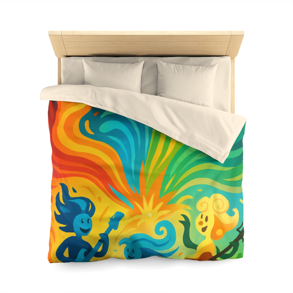 Housse de Couette Microfibre Illustration Unique Design Moderne Décoration Intérieure Raffinée